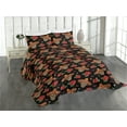 thumbnail image 1 of Ambesonne Mexican Art Quilted Coverlet 2 Pcs, Traditional Skull Bloom, Twin Size, Charcoal Grey Dark Coral, 1 of 4