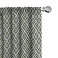 thumbnail image 1 of Ambesonne Mexican Curtains, Aztec Rhombus Colorful Art, Pair of 28"x84", Sage Green White Grey, 1 of 4