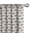 thumbnail image 1 of Ambesonne Mexican Curtains, Ethno Squares Lines Art, Pair of 28"x84", Pale Brown Slate Blue, 1 of 4