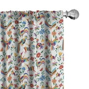 Ambesonne Mexican Curtains, Natural Inspiration Art, Pair of 28"x84", Multicolor