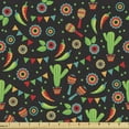thumbnail image 1 of Ambesonne Mexican Fabric by the Yard Upholstery, Cactus Flag Pepper Maraca, 5 Yards, Charcoal Grey Green, 1 of 1
