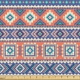 thumbnail image 1 of Ambesonne Mexican Fabric by the Yard Upholstery, Ethnic Retro Geometric Plot, 1 Yard, Burnt Sienna and Blue Violet, 1 of 5