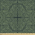 thumbnail image 1 of Ambesonne Mexican Fabric by the Yard Upholstery, Geometric Motifs Ethno Art, 3 Yards, Peacock Green and Dark Grey, 1 of 5