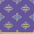 thumbnail image 1 of Ambesonne Mexican Fabric by the Yard Upholstery, Square Triangle Tribal Art, 10 Yards, Blue Violet Mustard Blue, 1 of 5