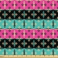 thumbnail image 1 of Ambesonne Mexican Fabric by the Yard Upholstery, Triangle Square Aztec Print, 10 Yards, Hot Pink and Turquoise, 1 of 5