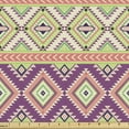 thumbnail image 1 of Ambesonne Mexican Fabric by the Yard Upholstery, Triangle Square Tribal Art, 3 Yards, Salmon and Avocado Green, 1 of 5