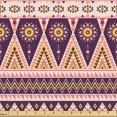 thumbnail image 1 of Ambesonne Mexican Fabric by the Yard Upholstery, Zigzag Flower Eye Print, 10 Yards, Plum Earth Yellow Coral, 1 of 5