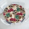 thumbnail image 1 of Ambesonne Mexican Fitted Round Tablecloth, Sugar Skulls Hearts Flowers, 56"- 60" Diameter, Dark Pink Teal White, 1 of 1