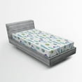 thumbnail image 1 of Ambesonne Mexican Fitted Sheet, Botanic Desert Flowers, Twin Size, Blue, 1 of 3