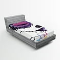 thumbnail image 1 of Ambesonne Mexican Fitted Sheet, Sugar Skull Girl, Twin Size, Pale Orange Plum Seafoam, 1 of 2
