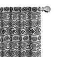 thumbnail image 1 of Ambesonne Mexican Print Curtains, Geometric Monochrome, Pair of 28"x63", Charcoal Grey White, 1 of 5