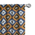 thumbnail image 1 of Ambesonne Mexican Print Curtains, Simplistic Ethnic Art, Pair of 28"x63", Orange Dark Sky Blue, 1 of 5