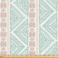 thumbnail image 1 of Ambesonne Mexican Print Fabric by the Yard Upholstery, Horizontal Aztec Art, 1 Yard, Pale Seafoam Peach, 1 of 1