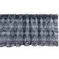 thumbnail image 1 of Ambesonne Mexican Print Valance Pack of 2, Vertical Aztec Motifs, 42"X12", Indigo Mint Green, 1 of 3