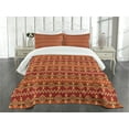 thumbnail image 1 of Ambesonne Mexican Quilted Bedspread Set 3 Pcs, Aztec Culture Ornament, Queen Size, Pale Orange Brown, 1 of 3