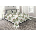 thumbnail image 1 of Ambesonne Mexican Quilted Coverlet 3 Pcs, Cactus Plant Desert, Queen Size, Green and Orange, 1 of 2