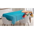 thumbnail image 1 of Ambesonne Mexican Tablecloth Rectangular Table Cover, Latin Sombrero, 52"x70", Blue Cream, 1 of 3