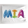 thumbnail image 1 of Ambesonne Mia Pillow Sham, Name with the Timeless Origins, 36" X 20", Multicolor, 1 of 2
