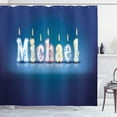 thumbnail image 1 of Ambesonne Michael Shower Curtain, Boys Birthday Party, 69"Wx84"L, Blue and Multicolor, 1 of 3