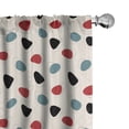 thumbnail image 1 of Ambesonne Mid Century Window Curtains, Retro Space Design, Each 28" W x 63" L, Slate Blue Red Black, 1 of 5