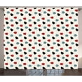thumbnail image 1 of Ambesonne Mid Century Curtains 2 Panel Set, Retro Space Design, 108" x 63", Slate Blue Red Black, 1 of 3