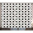 thumbnail image 1 of Ambesonne Mid Century Curtains 2 Panel Set, Retro Style Atomic, 108" x 96", Pale Grey Black Red, 1 of 3