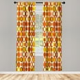 thumbnail image 1 of Ambesonne Mid Century Curtains, Retro Round Mosaic Art, Pair of 28"x84", Burnt Sienna, 1 of 2