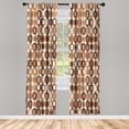 thumbnail image 1 of Ambesonne Mid Century Curtains, Retro Round Mosaic Art, Pair of 28"x84", Pale Caramel, 1 of 2
