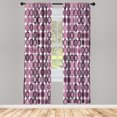thumbnail image 1 of Ambesonne Mid Century Curtains, Retro Round Mosaic Art, Pair of 28"x84", Pale Fuchsia, 1 of 2