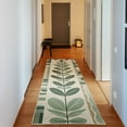 thumbnail image 1 of Ambesonne Mid Century Decorative Rug Carpet, Modern Botanical Simple, 2' 5" x 7' 5", Olive Green Ivory, 1 of 3