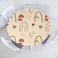 thumbnail image 1 of Ambesonne Mid Century Fitted Round Tablecloth, Rainbows Boho Modern, 45"- 56" Diameter, Eggshell Dried Rose Grey, 1 of 5