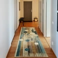 thumbnail image 1 of Ambesonne Mid Century Geometric Decorative Rug Carpet, Lines Circles, 2' 5" x 7' 5", Eggshell Blue Ginger, 1 of 3