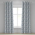 thumbnail image 1 of Ambesonne Mid Century Grommet Curtain, Art Deco Seventies, 50" x 120", Turquoise Navy Blue Grey, 1 of 6