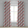 thumbnail image 1 of Ambesonne Mid Century Grommet Curtain, Geometrical Spotty, 50" x 108", Grey Red White, 1 of 6