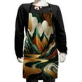 thumbnail image 1 of Ambesonne Mid Century Modern Apron with Adjustable Ties, Groovy Mountains, Small, Teal Pale Vermilion Pearl, 1 of 1