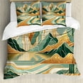 thumbnail image 1 of Ambesonne Mid Century Modern Boho Duvet Cover Set, Landscape, Queen, Amber Teal Burnt Orange, 1 of 6