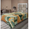 thumbnail image 1 of Ambesonne Mid Century Modern Boho Flat Sheet, Landscape, TwinXL Size, Amber Teal Burnt Orange, 1 of 1