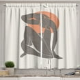 thumbnail image 1 of Ambesonne Mid Century Modern Boho Kitchen Curtains, Lady Simple, 55"x36", Salmon Dimgray White, 1 of 3