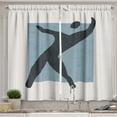 thumbnail image 1 of Ambesonne Mid Century Modern Boho Kitchen Curtains, Simple Man, 55"x30", Blue Grey Charcoal Grey, 1 of 1