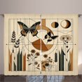 thumbnail image 1 of Ambesonne Mid Century Modern Curtains 2 Panel Set, Esoteric Rounds, 108" x 90", Grey Yellow Pale Brown, 1 of 2