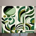thumbnail image 1 of Ambesonne Mid Century Modern Curtains 2 Panel Set, Leafy Abstract, 108" x 63", Pale Green Dark Grey, 1 of 2