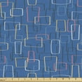 thumbnail image 1 of Ambesonne Mid-Century Modern Fabric by the Yard Upholstery, Retro Rectangles, 10 Yards, Sea Blue Coral and Mustard, 1 of 5