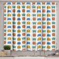 thumbnail image 1 of Ambesonne Mid-Century Modern Kitchen Curtains, Sketch Armchairs, 55"x45", Blue Mustard Orange, 1 of 3