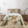 thumbnail image 1 of Ambesonne Mid Century Modern Quilted Bedspread Set 2 Pcs, Esoteric Rounds, Twin Size, Grey Yellow Pale Brown, 1 of 4