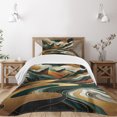 thumbnail image 1 of Ambesonne Mid Century Modern Quilted Bedspread Set 2 Pcs, Groovy Mountains, Twin Size, Teal Pale Vermilion Pearl, 1 of 5