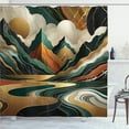 thumbnail image 1 of Ambesonne Mid Century Modern Shower Curtain, Groovy Mountains, 69"Wx75"L, Teal Pale Vermilion Pearl, 1 of 1