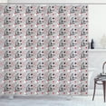thumbnail image 1 of Ambesonne Mid Century Shower Curtain, Atomic 50s Design, 69"Wx70"L, Black Grey and Red, 1 of 3