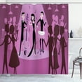 thumbnail image 1 of Ambesonne Mid Century Shower Curtain, Modern Jazz Club Scene, 69"Wx75"L, Dried Rose and Multicolor, 1 of 4