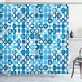 thumbnail image 1 of Ambesonne Mid Century Shower Curtain, Retro Round Mosaic Art, 69"Wx75"L, Sky Blue, 1 of 4