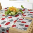 thumbnail image 1 of Ambesonne Mid Century Table Runner & Placemats, Geometrical Spotty, Placemat 4 pcs + Runner 14"x90", Grey Red White, 1 of 2